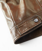 Shearling Collar Insulated PU Leather Aviator Jacket for Men | Winter Outerwear