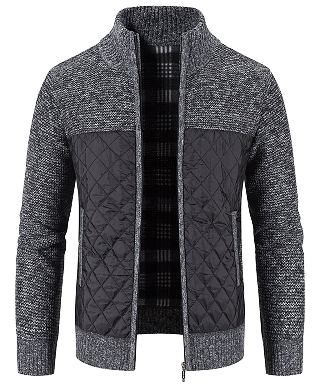 Knit Body Quilted Panel Hybrid Jacket for Men | Cool Weather Layering