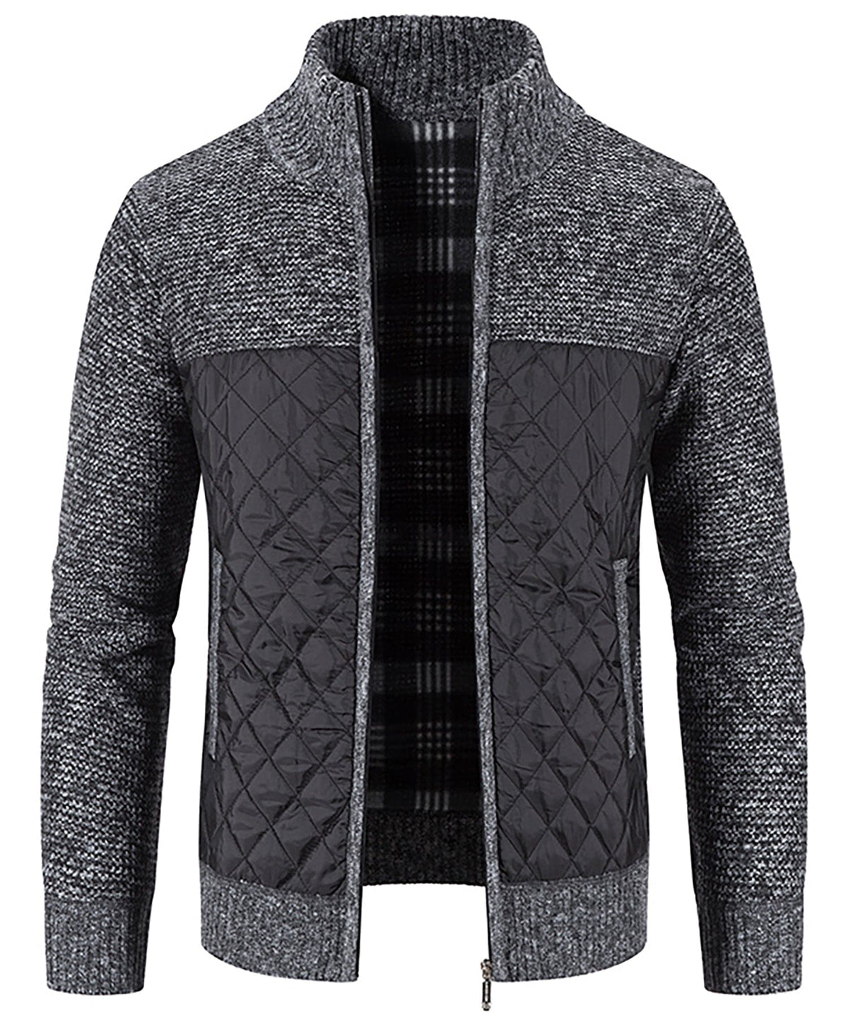Knit Body Quilted Panel Hybrid Jacket for Men | Cool Weather Layering