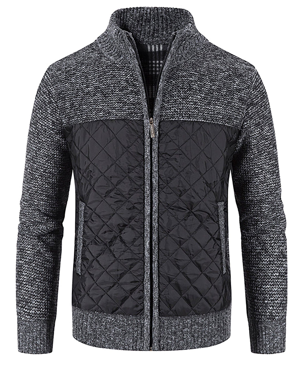 Knit Body Quilted Panel Hybrid Jacket for Men | Cool Weather Layering