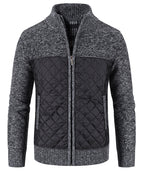 Knit Body Quilted Panel Hybrid Jacket for Men | Cool Weather Layering