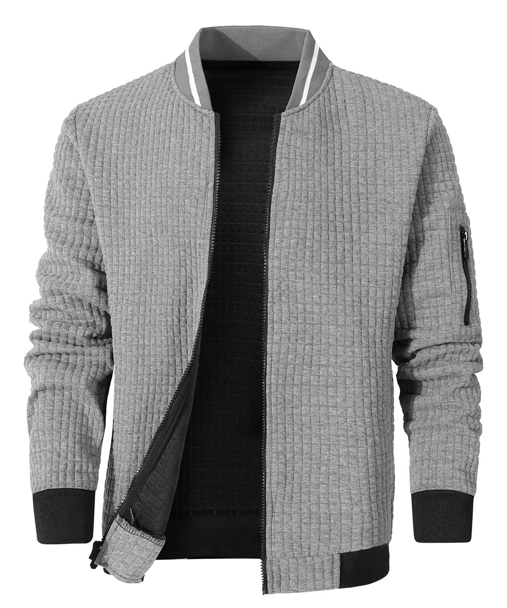 Minimalist Lightweight Zip Up Jacket with Sleeve Pocket for Men | Commuter Wear