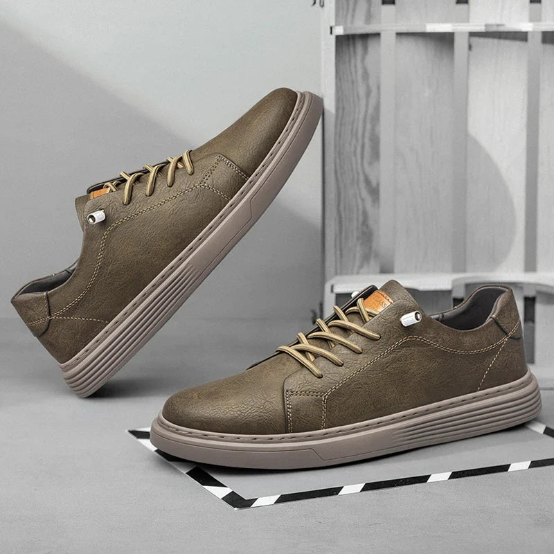 Leather Oxford Style Lace Up Sneakers for Men | Office and Casual Wear
