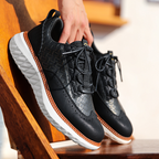 Genuine Leather Classic Lace Up Sneakers for Men | Everyday Wear