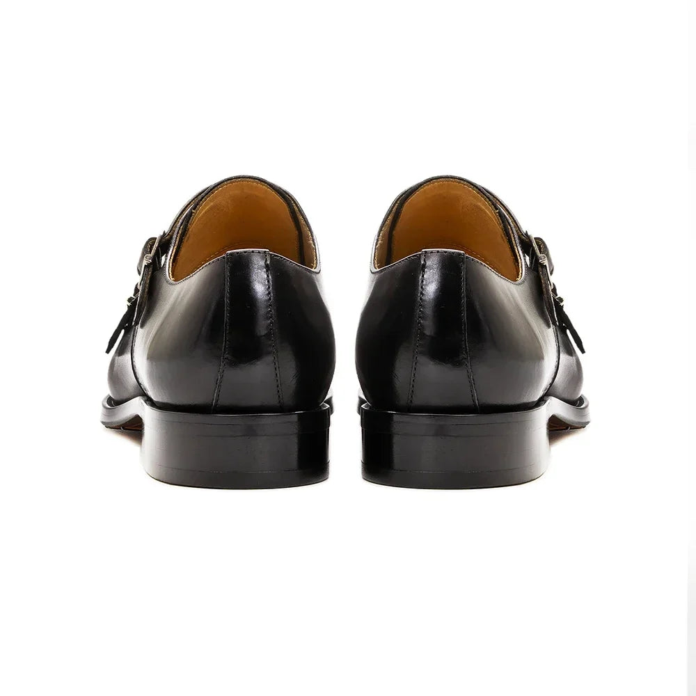 Genuine Leather Double Monk Strap Shoes for Men | Business and Formal Wear