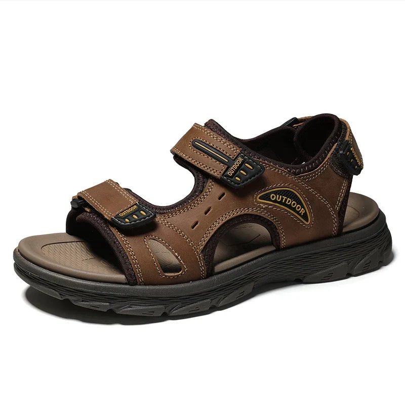 Genuine Leather Adjustable Strap Sandals for Men | Summer and Travel Wear