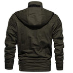 Fleece Lined Wind Resistant Hooded Cotton Coat for Men | Winter Outerwear