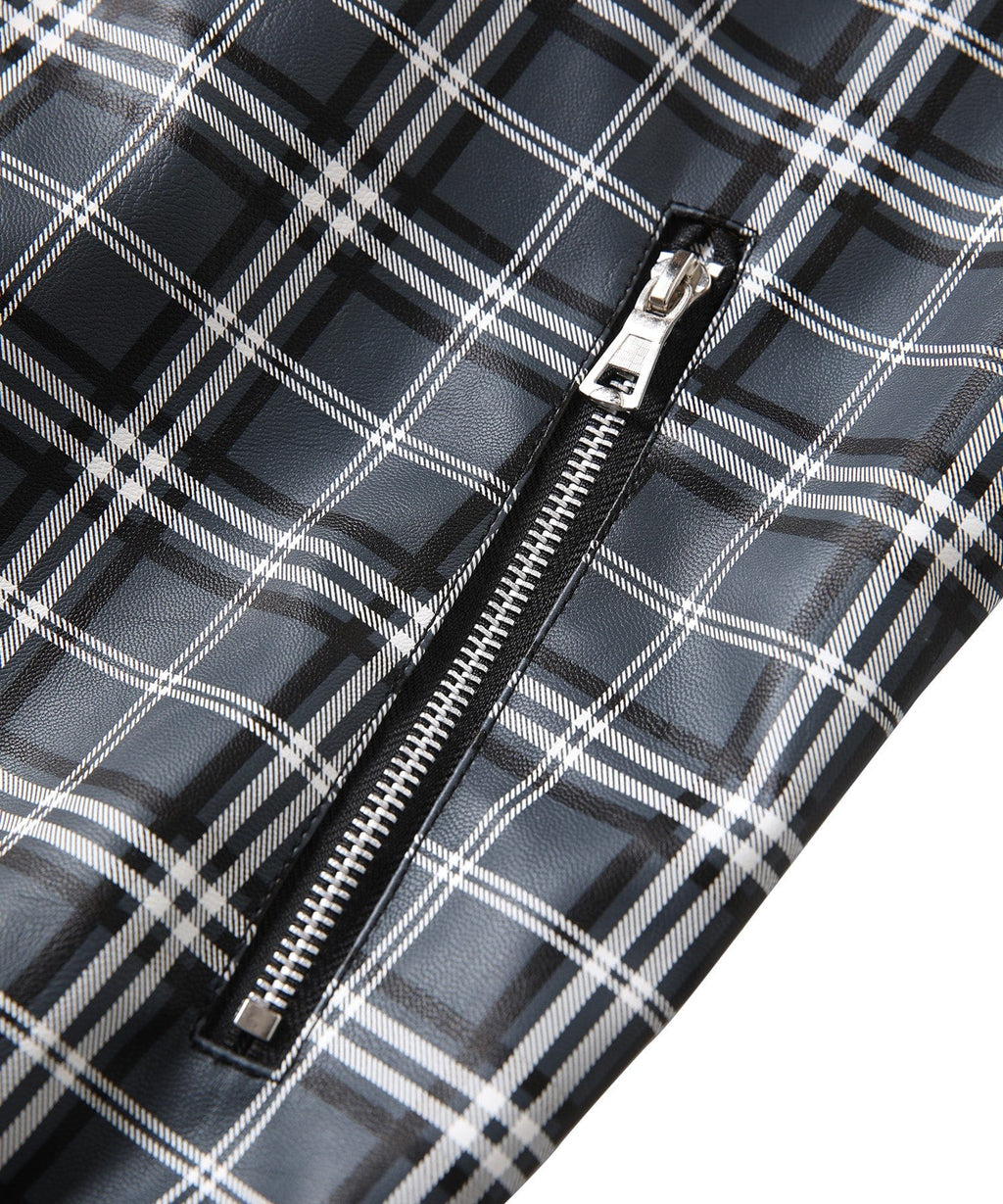 Black and Grey Plaid Contrast Sleeve Jacket for Men | Casual Wear