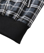 Black and Grey Plaid Contrast Sleeve Jacket for Men | Casual Wear