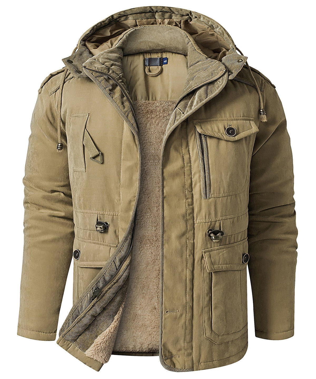 Heavyweight Fleece Lined Hooded Work Jacket for Men | Cold Weather