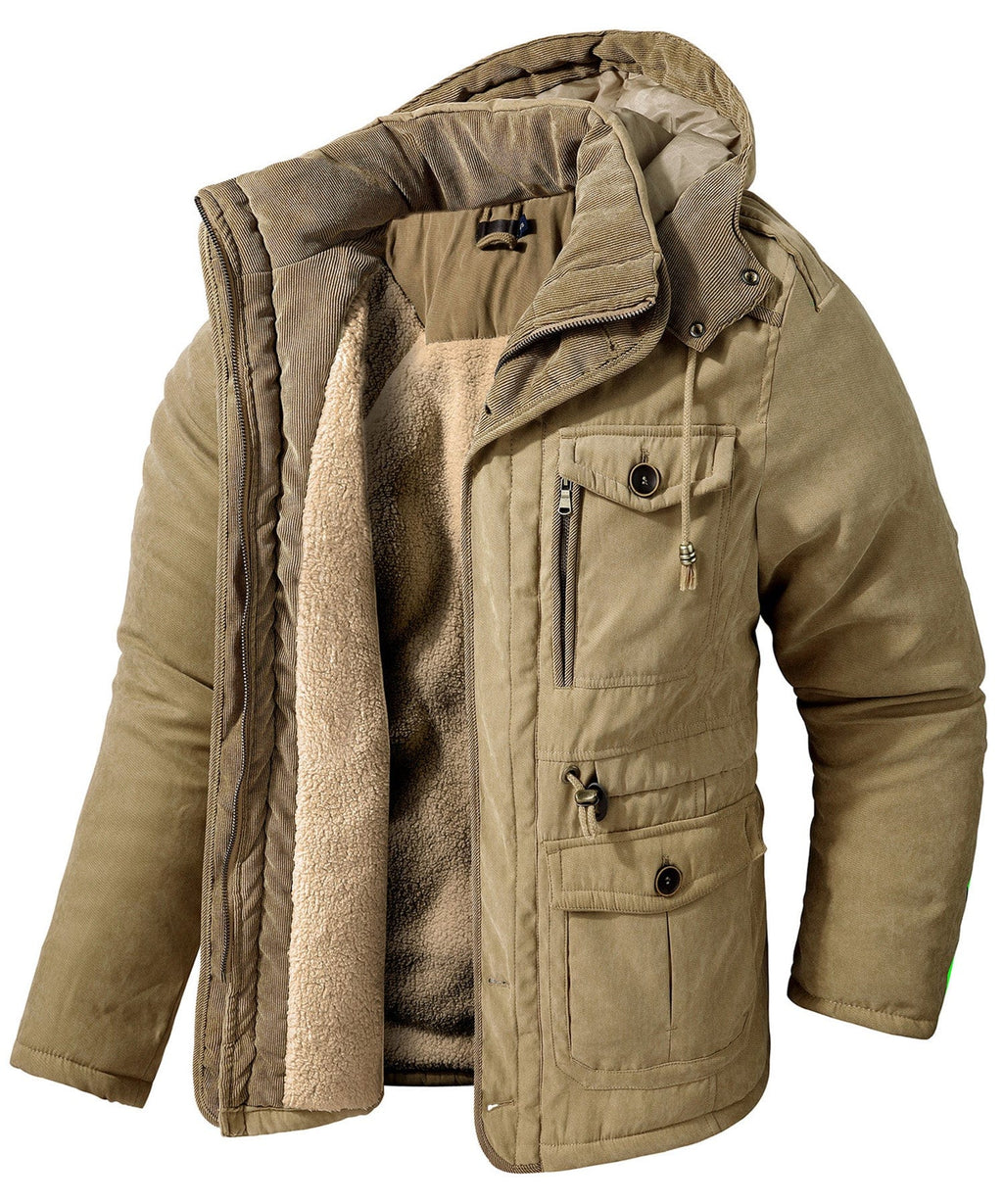 Heavyweight Fleece Lined Hooded Work Jacket for Men | Cold Weather