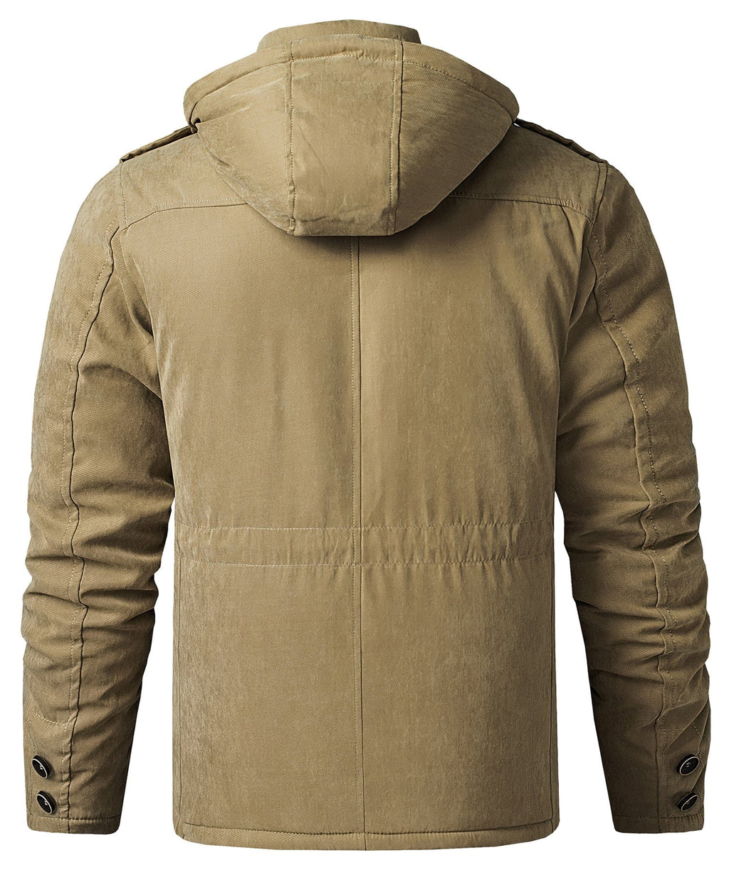 Heavyweight Fleece Lined Hooded Work Jacket for Men | Cold Weather