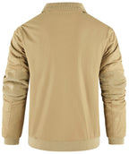 Fleece Lined Structured Collar Zip Bomber Jacket for Men | Winter Outerwear