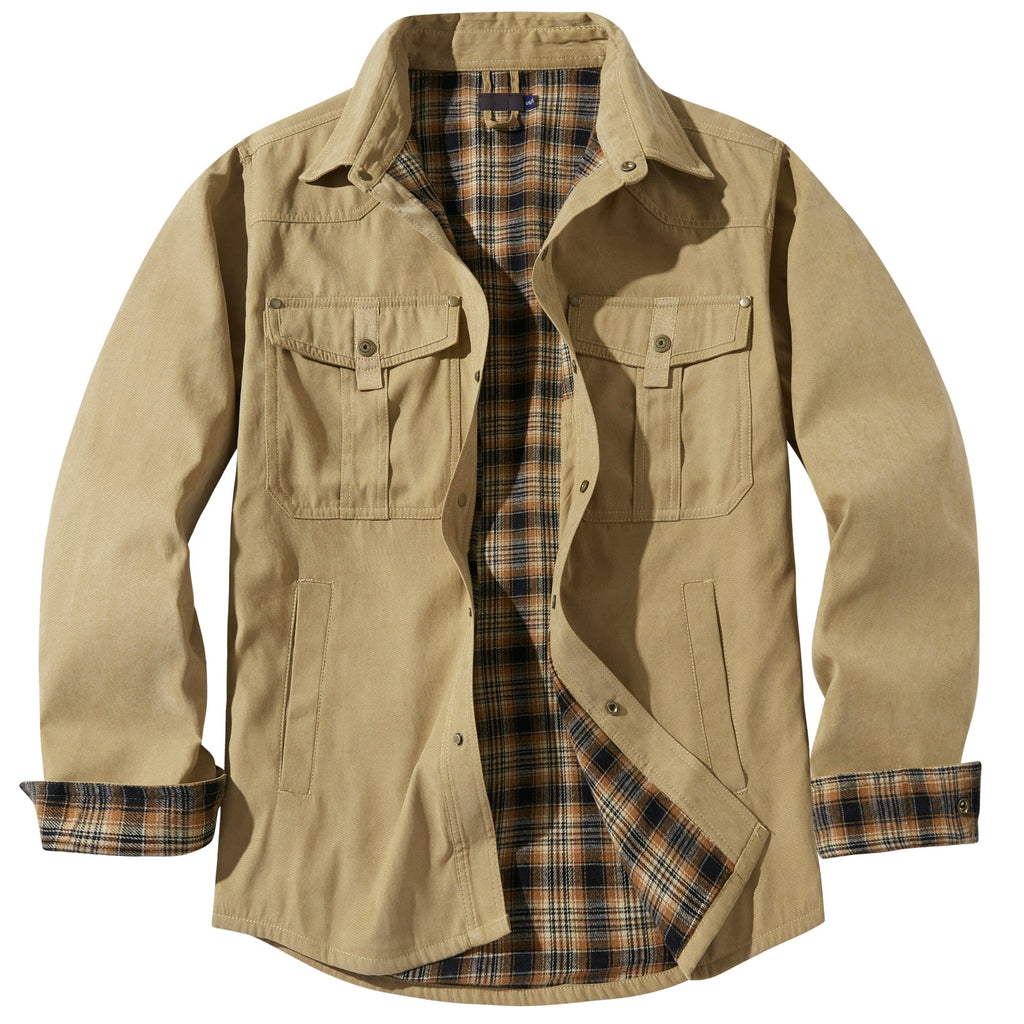 Flannel Lined Dual Chest Pocket Jacket for Men | Multi-Season Wear