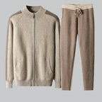 Cashmere Knit Zip Up Cardigan and Trouser Set for Men | Winter Wear