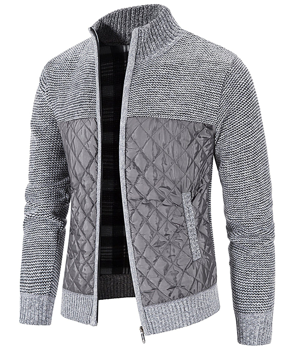 Knit Body Quilted Panel Hybrid Jacket for Men | Cool Weather Layering
