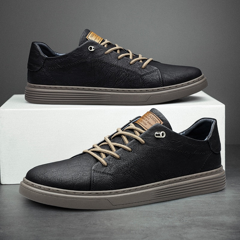 Italian Leather Lace Up Sneakers for Men | Smart Casual Wear