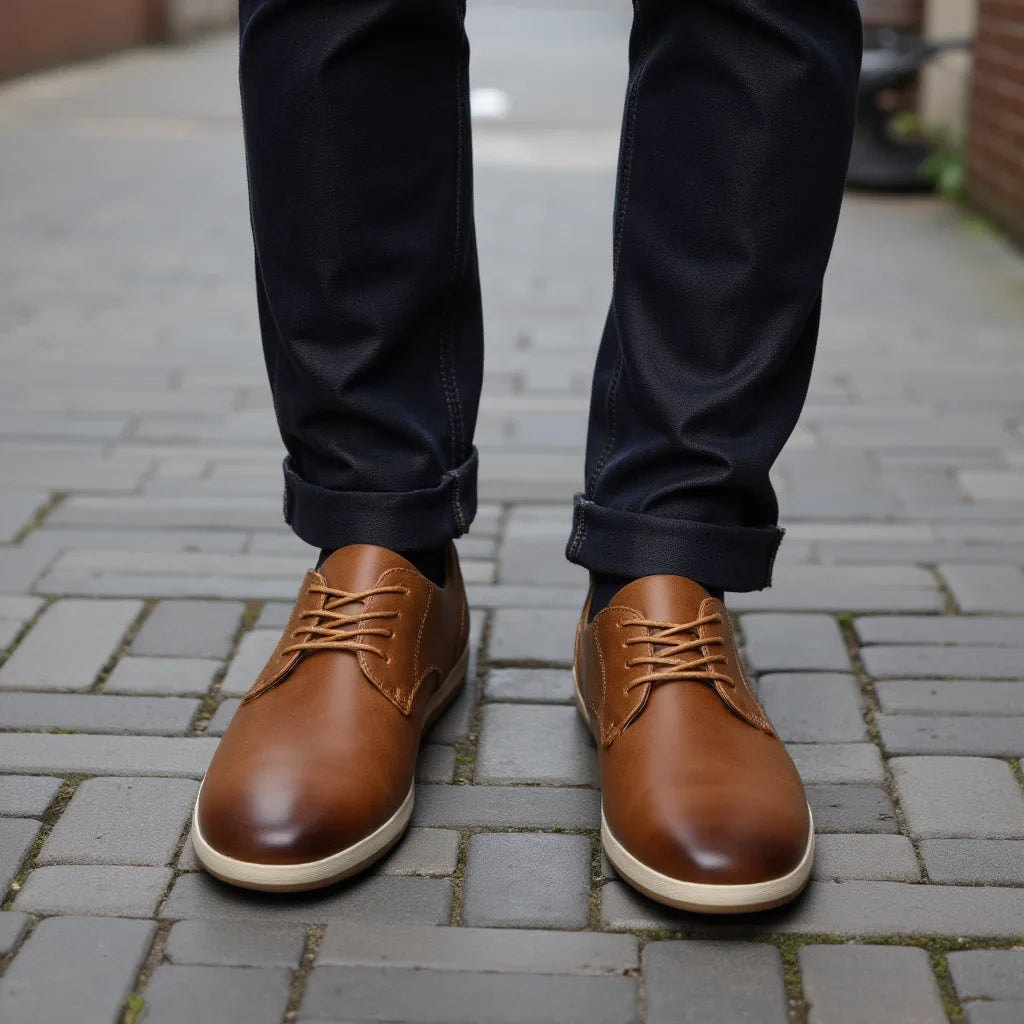 Minimalist Leather Casual Sneakers for Men | Smart Casual Wear
