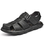 Leather Closed Toe Cut Out Sandals for Men | Outdoor and Summer Wear
