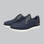 Leather Oxford Sneakers with Contrast Sole for Men | Business Casual Wear