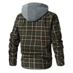 Quilted Insulated Hooded Flannel Jacket for Men | Outdoor Wear