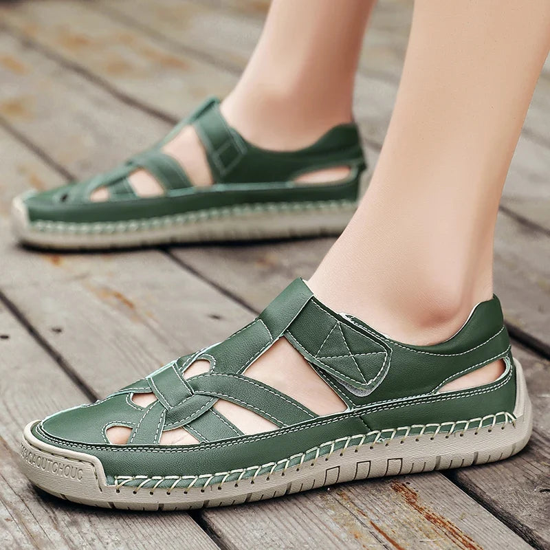 Quick Dry Velcro Strap Beach Sandals for Men | Summer Wear