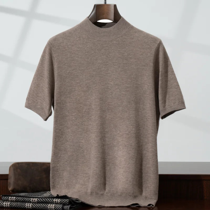 Lightweight Wool Knit Short Sleeve Base Shirt for Men | Spring and Summer Layering