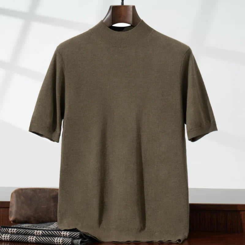Lightweight Wool Knit Short Sleeve Base Shirt for Men | Spring and Summer Layering
