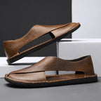 Lorenzo Vitali Cross Front Leather Sandals
