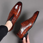 Lorenzo Vitali Glossy Croc-Texture Loafers