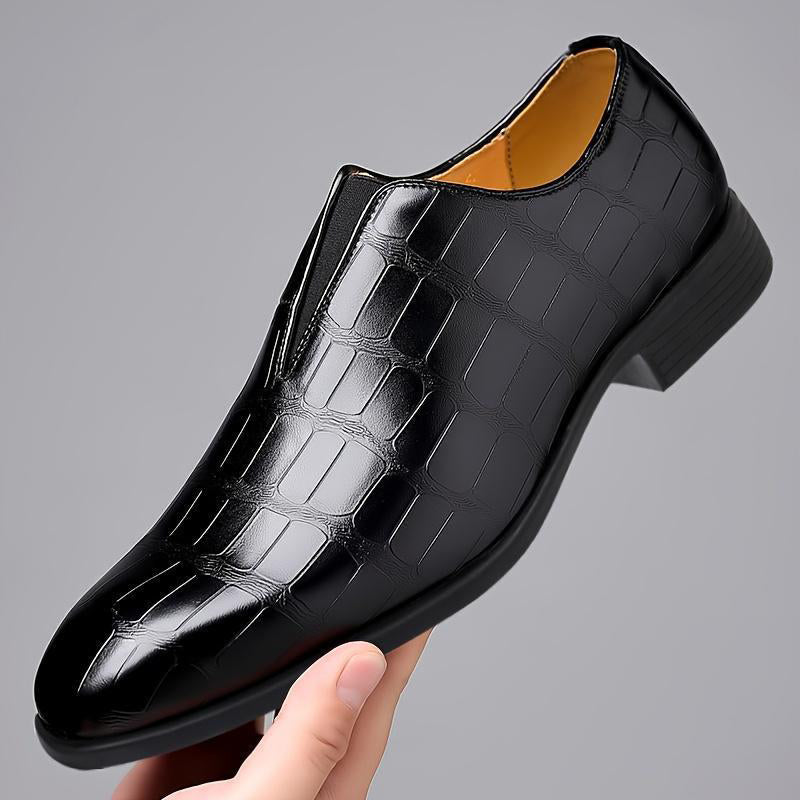 Lorenzo Vitali Glossy Croc-Texture Loafers