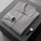 Merino Wool Button Down Polo Collar Sweater for Men | Smart Casual Wear