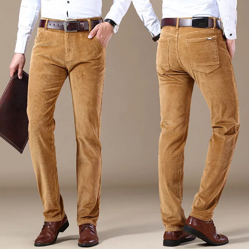 Cotton Corduroy Slim Fit Trousers for Men | Smart Casual Wear