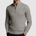 Men’s Cable Knit Quarter-Zip Sweater