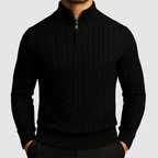 Men’s Cable Knit Quarter-Zip Sweater