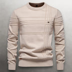 Men’s Knit Cotton Sweater with Textured Pattern