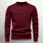 Men’s Knit Cotton Sweater with Textured Pattern