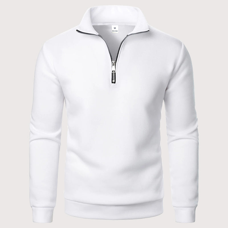 Men’s Quarter-Zip Sweatshirt with Stand Collar