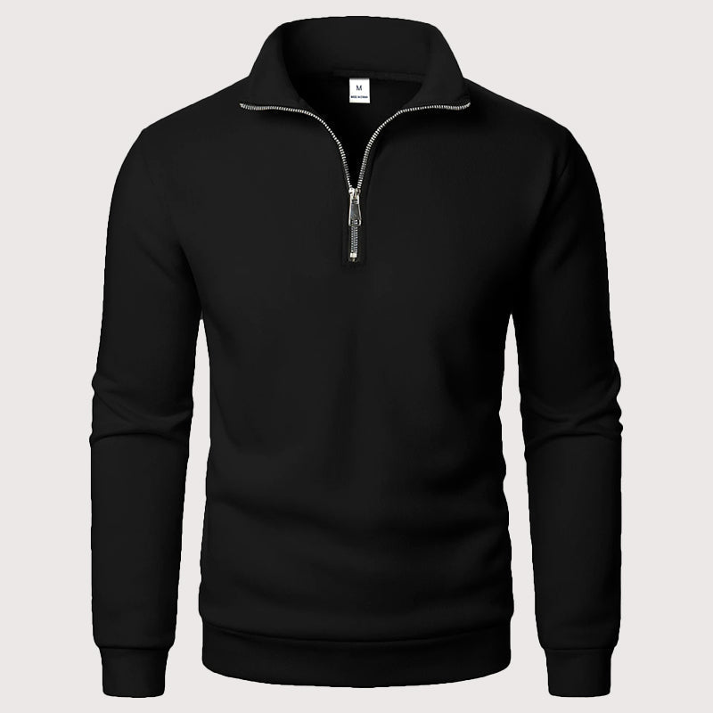 Men’s Quarter-Zip Sweatshirt with Stand Collar
