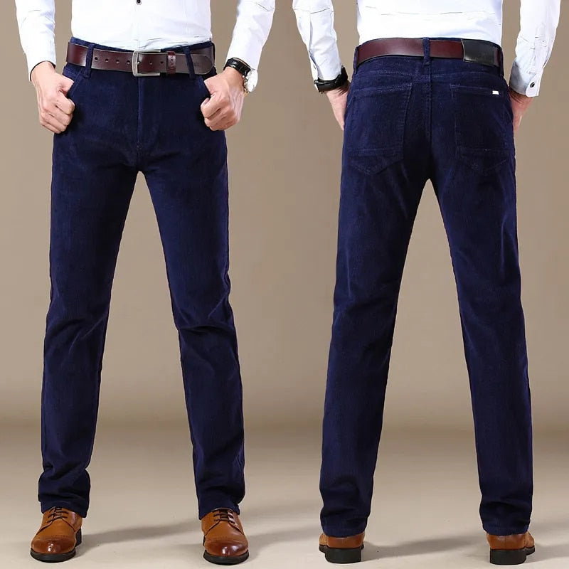 Cotton Corduroy Slim Fit Trousers for Men | Smart Casual Wear