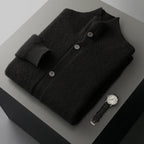 Cashmere High Collar Button Cardigan for Men | Business and Winter Wear