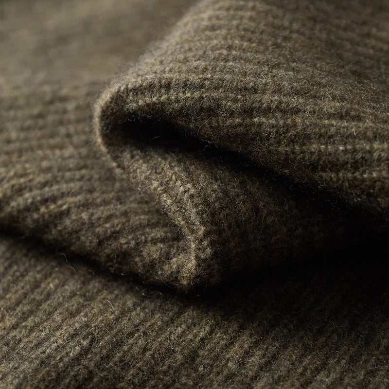Cashmere High Collar Button Cardigan for Men | Business and Winter Wear