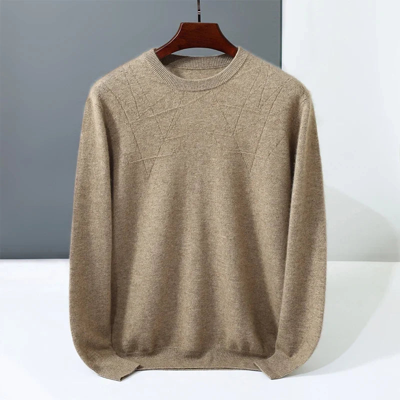 Pure Cashmere Crew Neck Sweater for Men | Everyday Layering