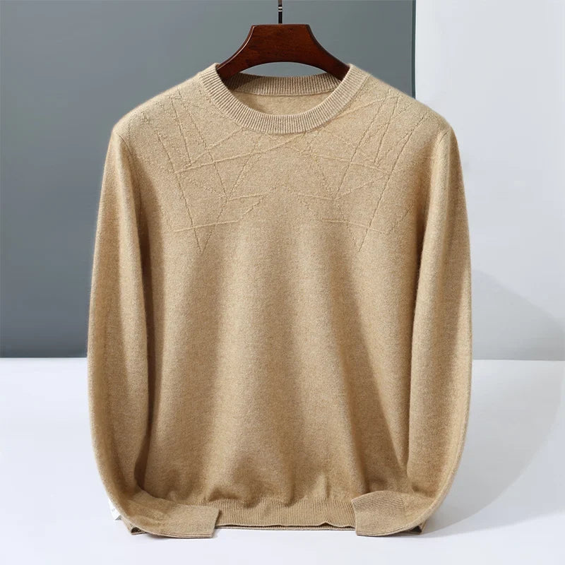 Pure Cashmere Crew Neck Sweater for Men | Everyday Layering