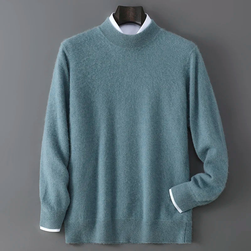 Soft Cashmere Mock Neck Sweater for Men | Smart Casual Wear