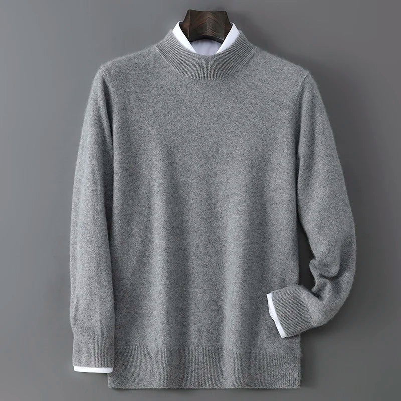 Soft Cashmere Mock Neck Sweater for Men | Smart Casual Wear