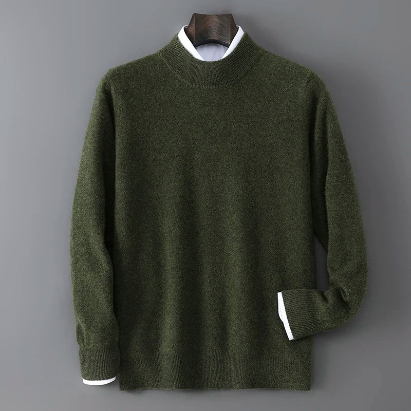 Soft Cashmere Mock Neck Sweater for Men | Smart Casual Wear