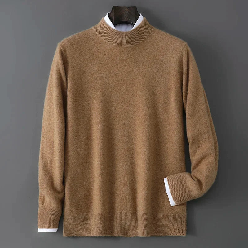 Soft Cashmere Mock Neck Sweater for Men | Smart Casual Wear