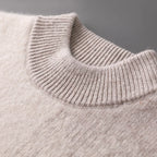 Gradient Jacquard Wool Half High Collar Sweater for Men | Winter Wear