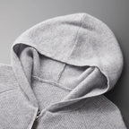 Merino Wool Hooded Knit Cardigan Jacket for Men | Cold Weather Layering